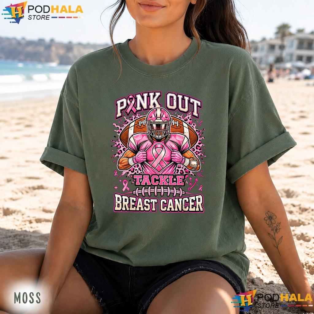 Tackle Football Pink Out Comfort Colors Tee Breast Cancer American Tackle Football Pink Out Comfort Colors Tee Breast Cancer American