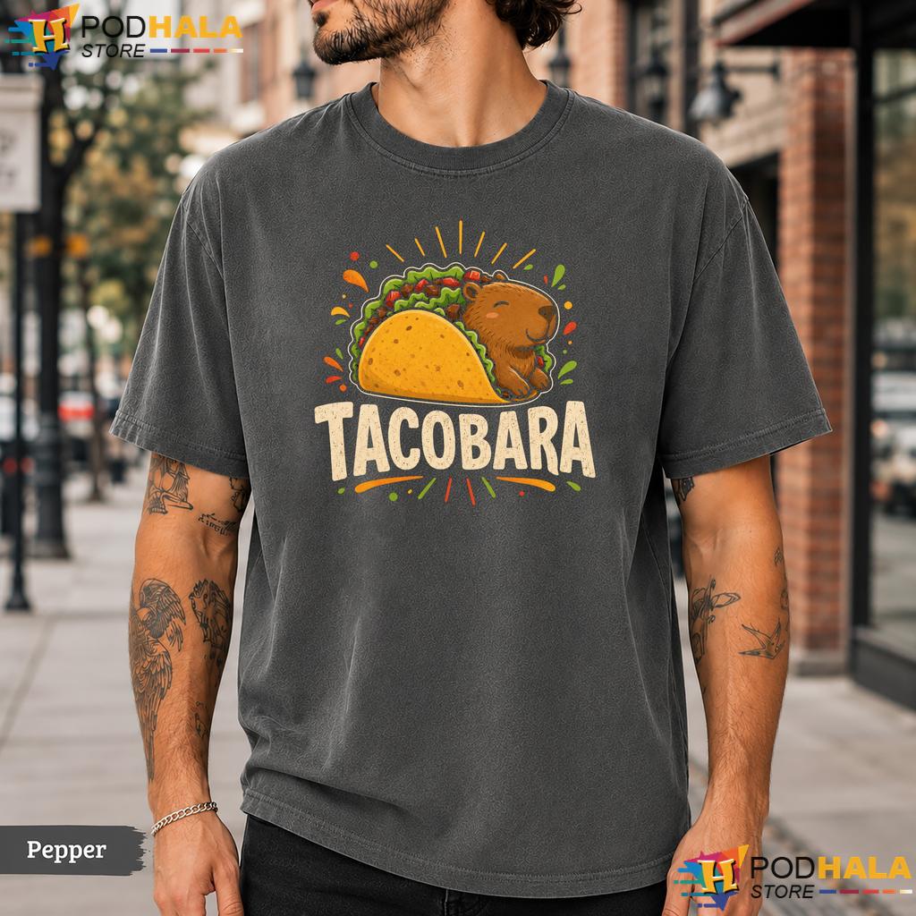 Tacobara Capybara Comfort Colors T-Shirt Funny Tacos Animal Humor Graphic Tee
