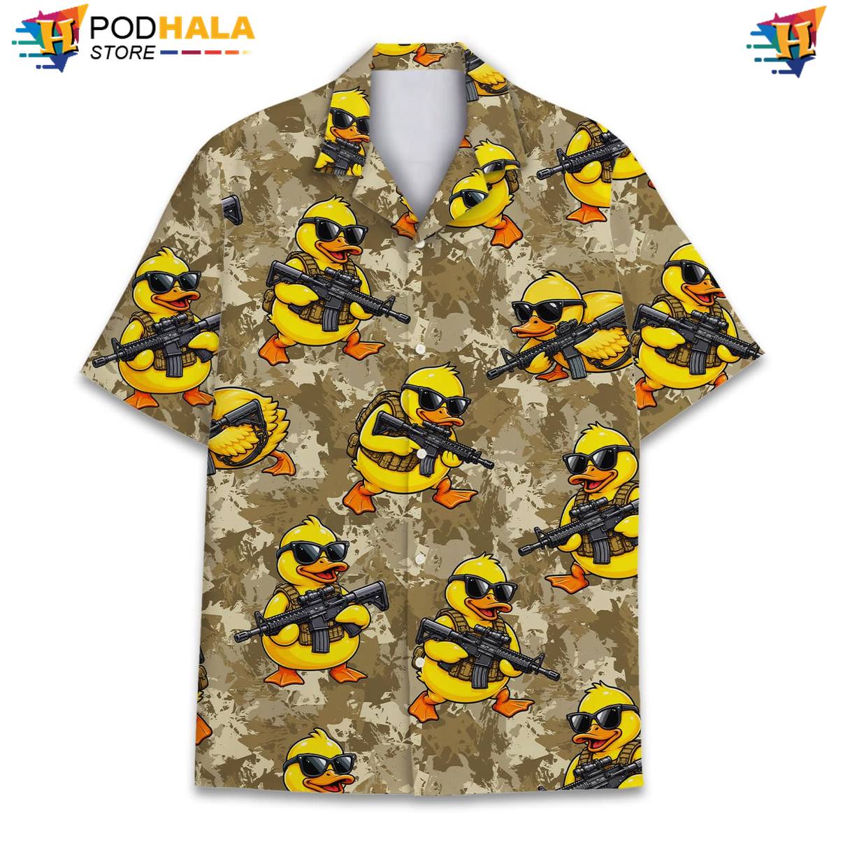Tactical Duck Fire Tropical Shirt Mens Novelty Vacation Cruise Apparel Outfit Tactical Duck Fire Tropical Shirt Mens Novelty Vacation Cruise Apparel Outfit