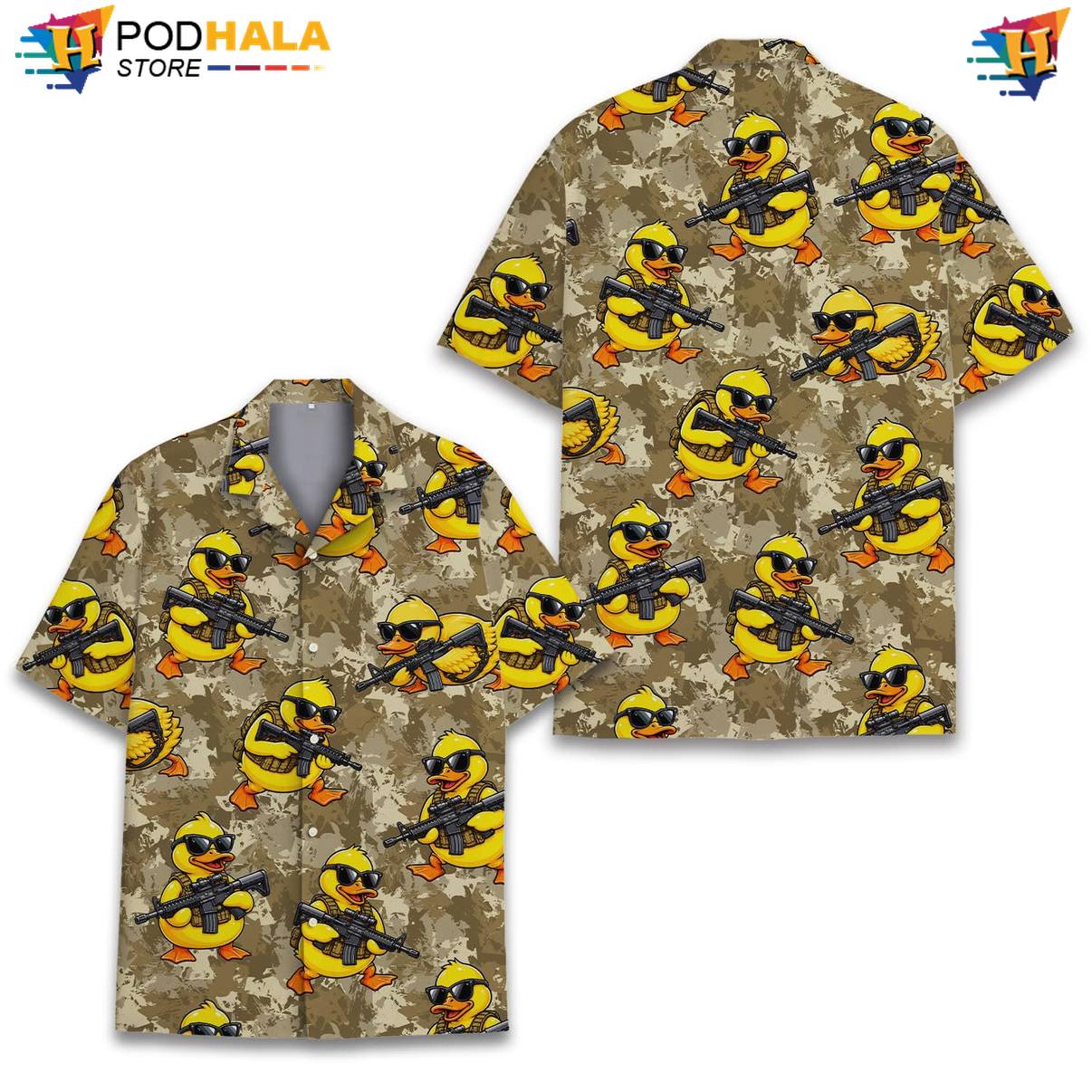 Tactical Duck Fire Tropical Shirt Mens Novelty Vacation Cruise Apparel Outfit Tactical Duck Fire Tropical Shirt Mens Novelty Vacation Cruise Apparel Outfit