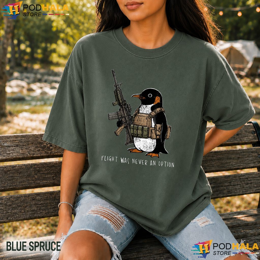 Tactical Penguin Flight Meme Comfort Colors T-Shirt Funny Bird Graphic Top