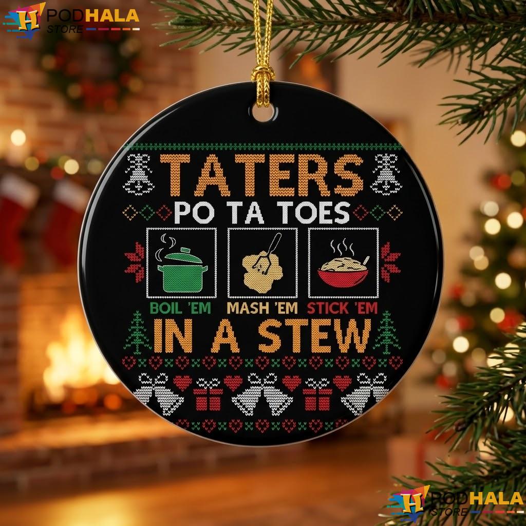 Taters Potatoes Christmas Ornament Funny Holiday Decor Gift Ideas