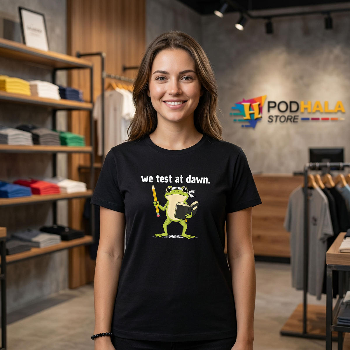 Teacher Frog We Test At Dawn Shirt 2026 Test Day Coordinator Final Exam Gear