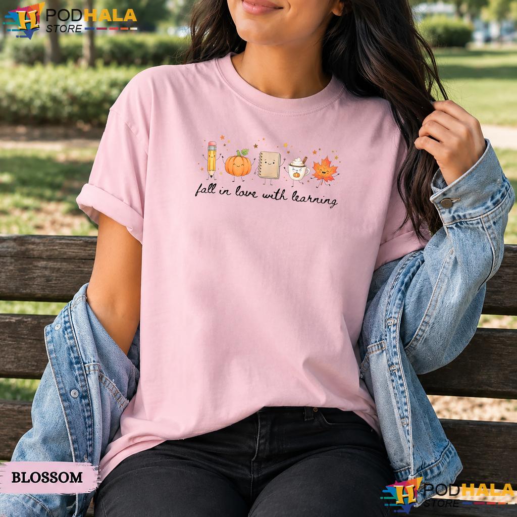 Teacher Pumpkin Learning Fall Comfort Colors T-Shirt Cute Halloween