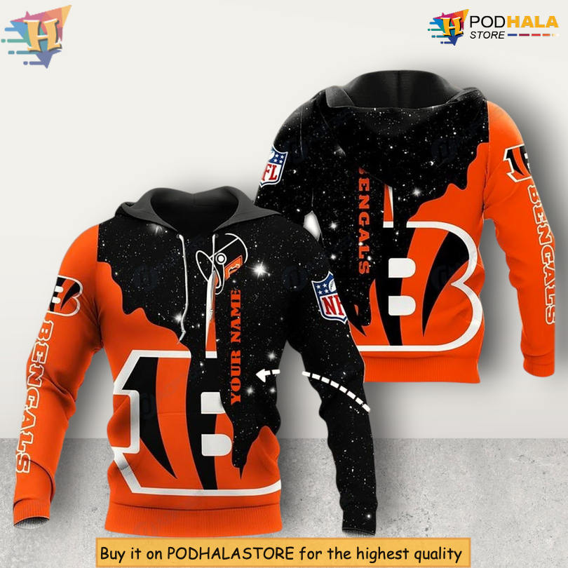 Team Custom Full Zip Style Cincinnati Bengals Winter Hoodie 3D Print