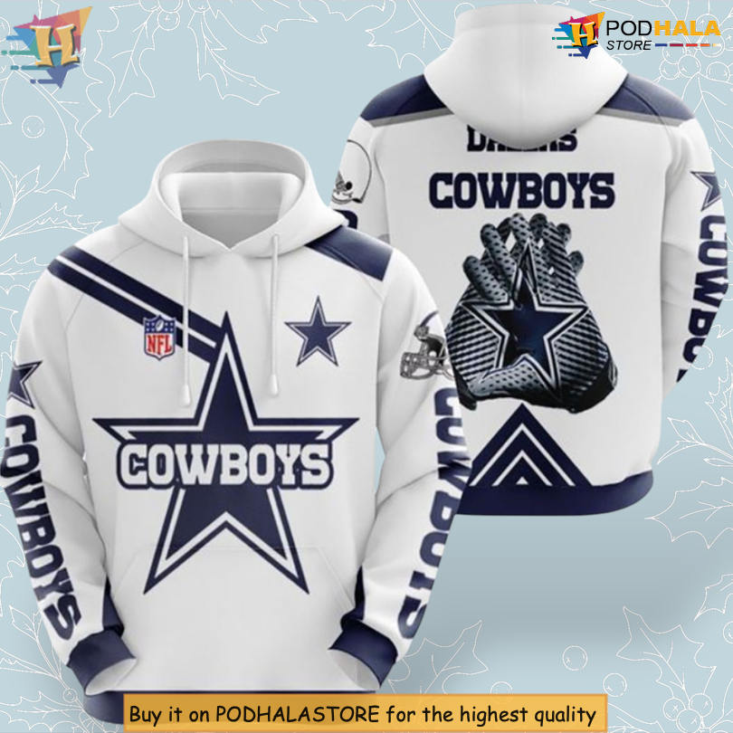 Team Logo Classic Dallas Cowboys Sweatshirts & Hoodies 3D Zip Up Design
