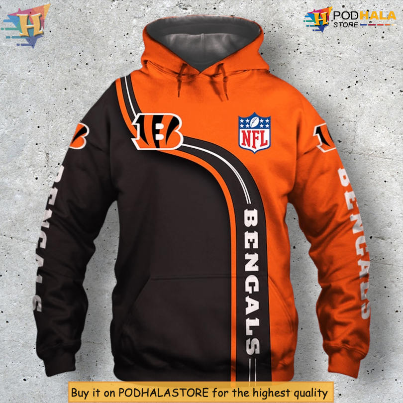 Team Logo Zip Up Design Cincinnati Bengals Holiday Hoodie All Over Print 3D