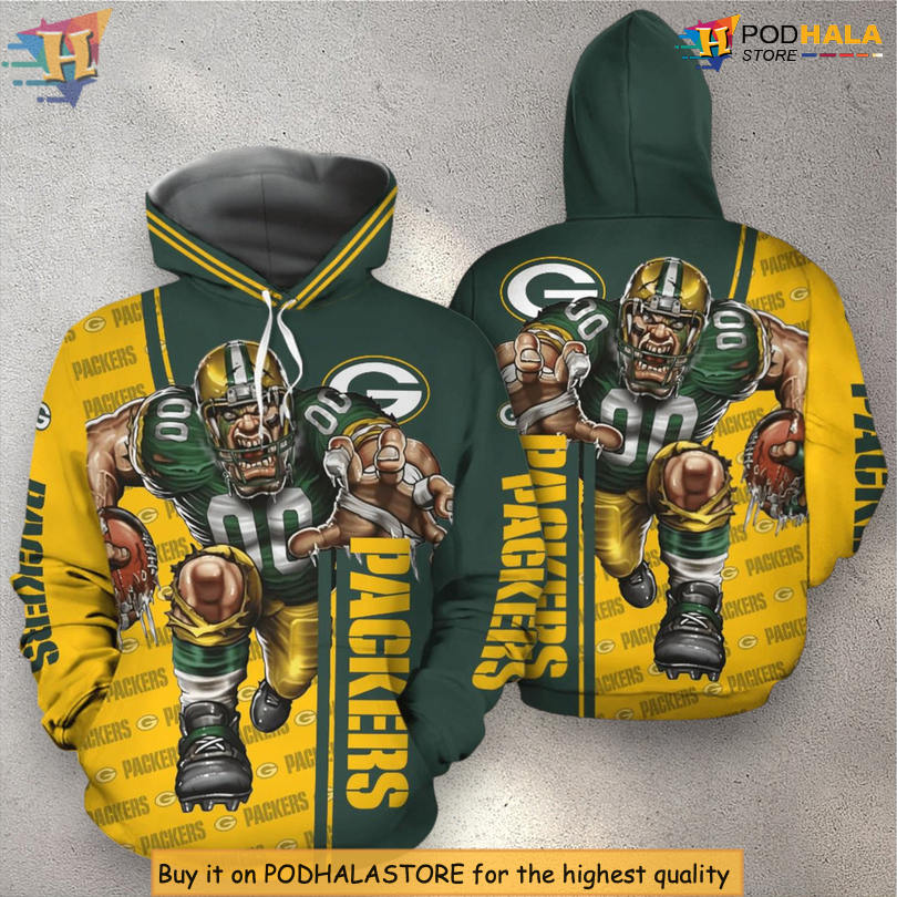Team Mascot Tribute Custom Name Green Bay Packers Hoodie 3D Gift Edition
