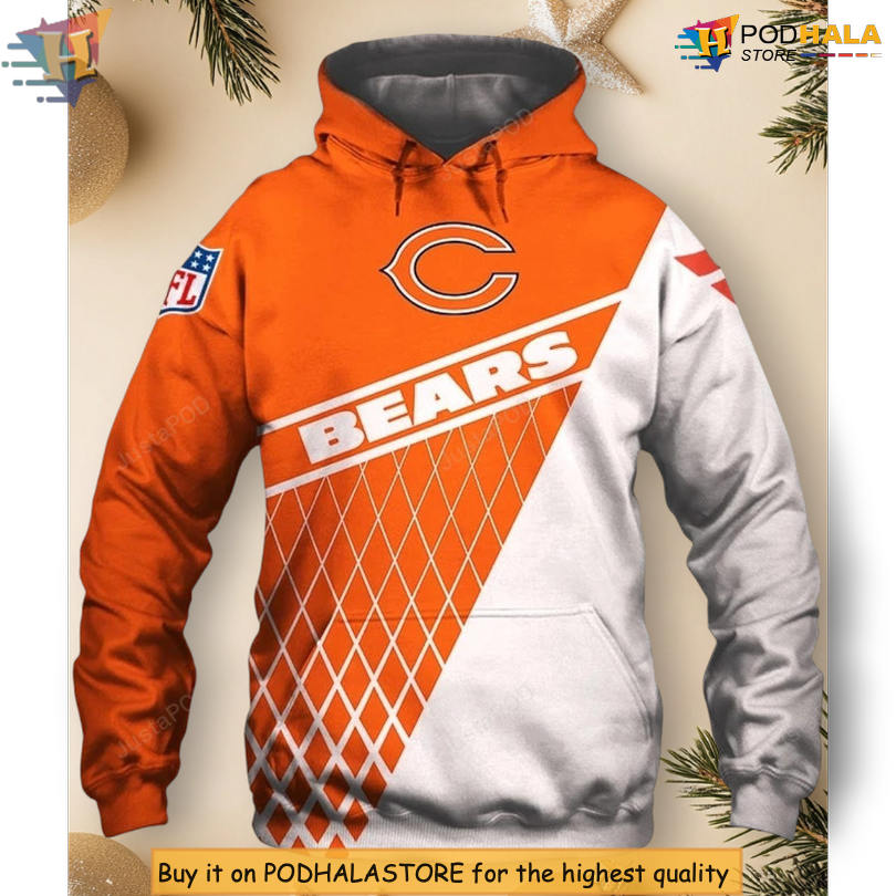 Team Pride All Over Pattern Chicago Bears Winter Hoodie Warm Gift Team Pride All Over Pattern Chicago Bears Winter Hoodie Warm Gift
