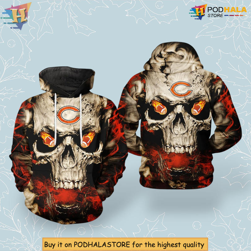 Team Skull Energy Style Chicago Bears Hoodie For Men All Over Print Team Skull Energy Style Chicago Bears Hoodie For Men All Over Print