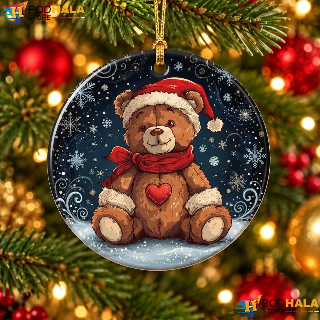 Teddy Bear Snowflakes Christmas Ornament Funny Costume Holiday Decor Gift