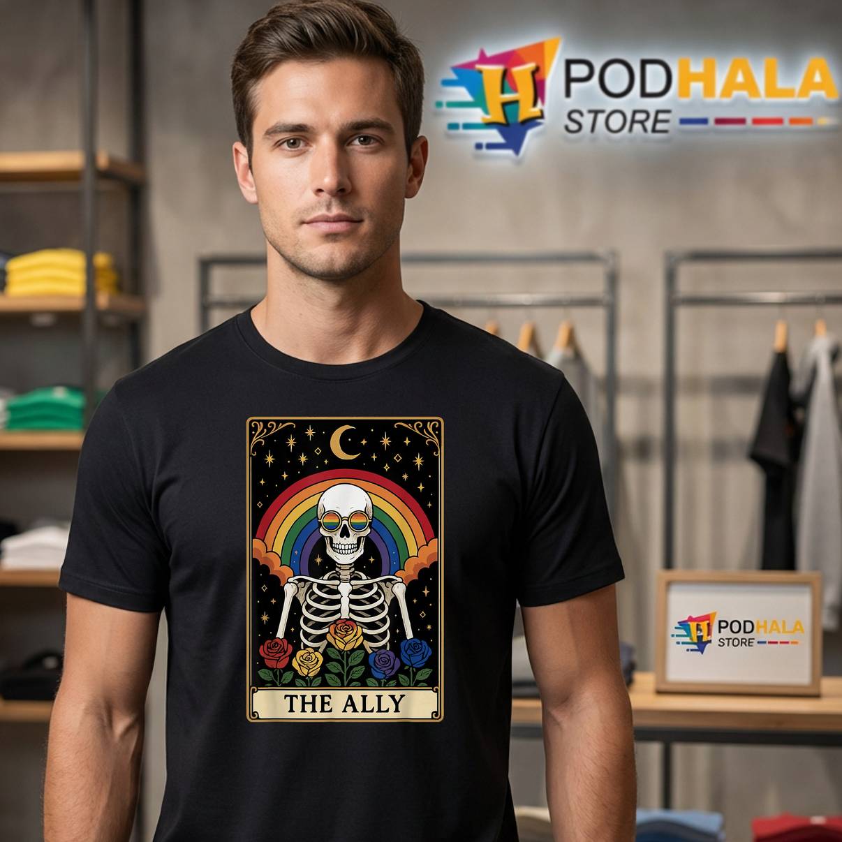 The Ally Tarot Card LGBTQ Pride Shirt Funny Graphic Apparel For Mens