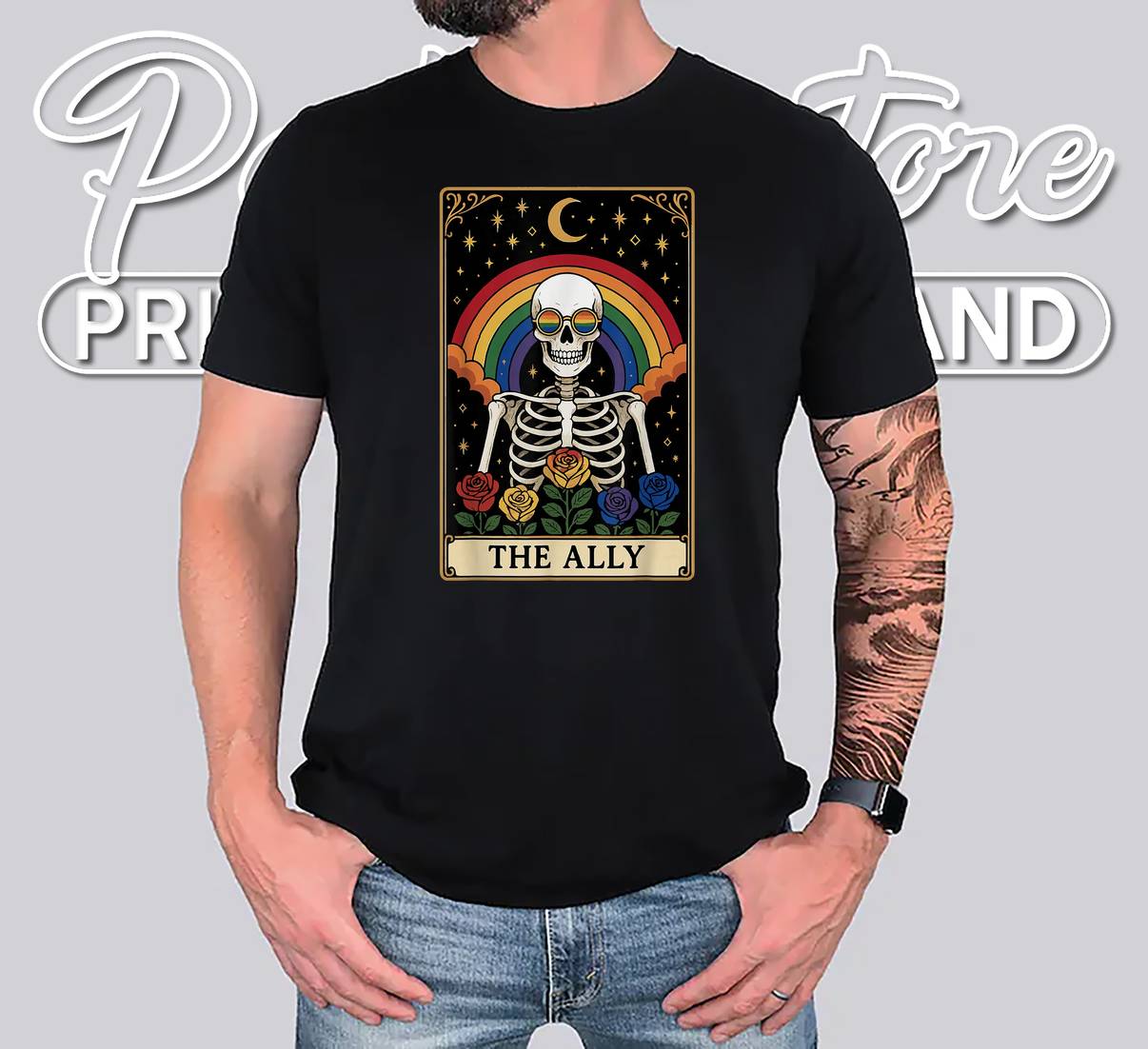 The Ally Tarot Card LGBTQ Pride Tshirt Funny Graphic Apparel For Mens The Ally Tarot Card LGBTQ Pride Tshirt Funny Graphic Apparel For Mens