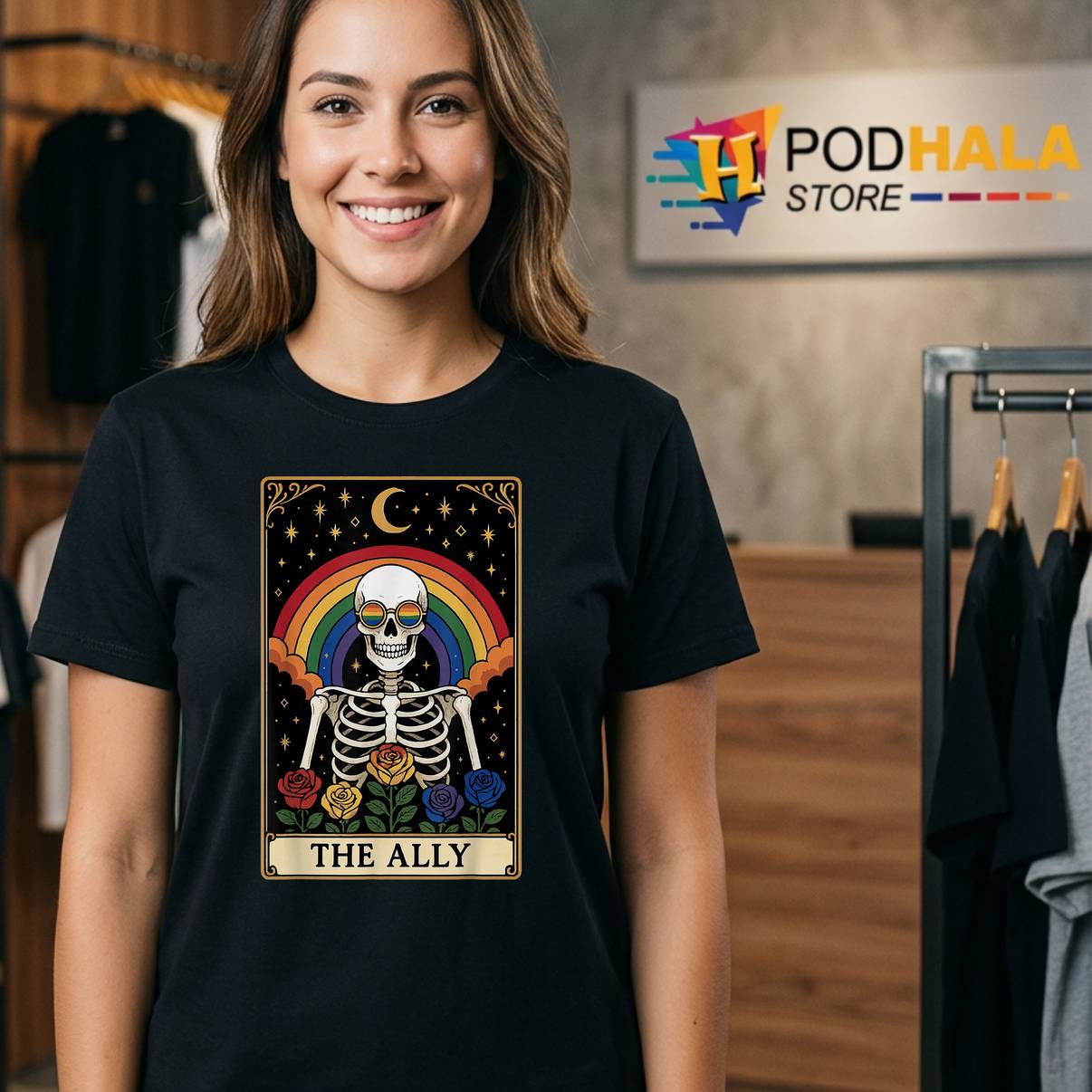 The Ally Tarot Card LGBTQ Pride Tee Funny Graphic Apparel For Mens The Ally Tarot Card LGBTQ Pride Tee Funny Graphic Apparel For Mens
