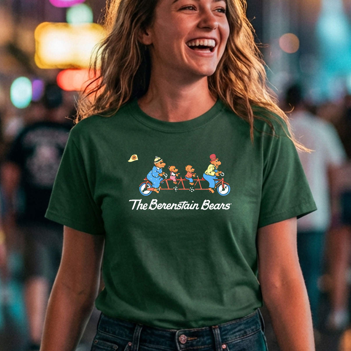 The Berenstain Bears Wheely Shirt Good Time Retro Cartoon Graphic Casual Mens