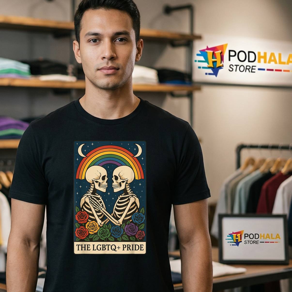 The LGBTQ Pride Tarot Card Fan Shirt Gothic Occult Graphic For Mens