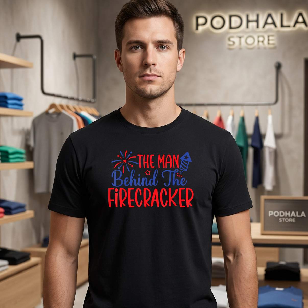The Man Behind Firecracker Shirt Expecting A Little Firecracker Top