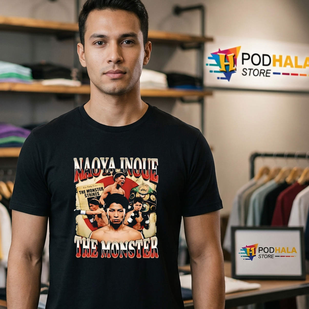 The Monster Naoya Inoue Retro Graphic Shirt 2026 Boxing Fan Apparel Gear