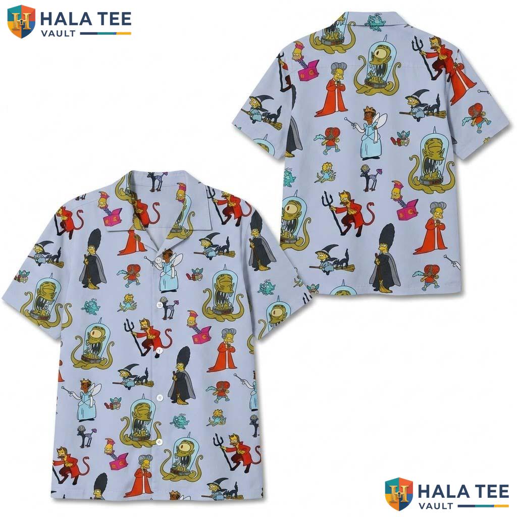 The Simpsons Halloween Hawaiian Shirt Horror Tv Series Costume Top