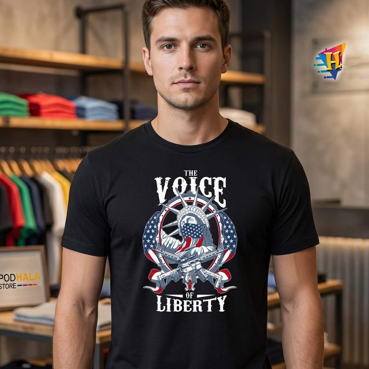 The Voice Of Liberty Meme Shirt Funny Patriotic Sarcastic Graphic For Men