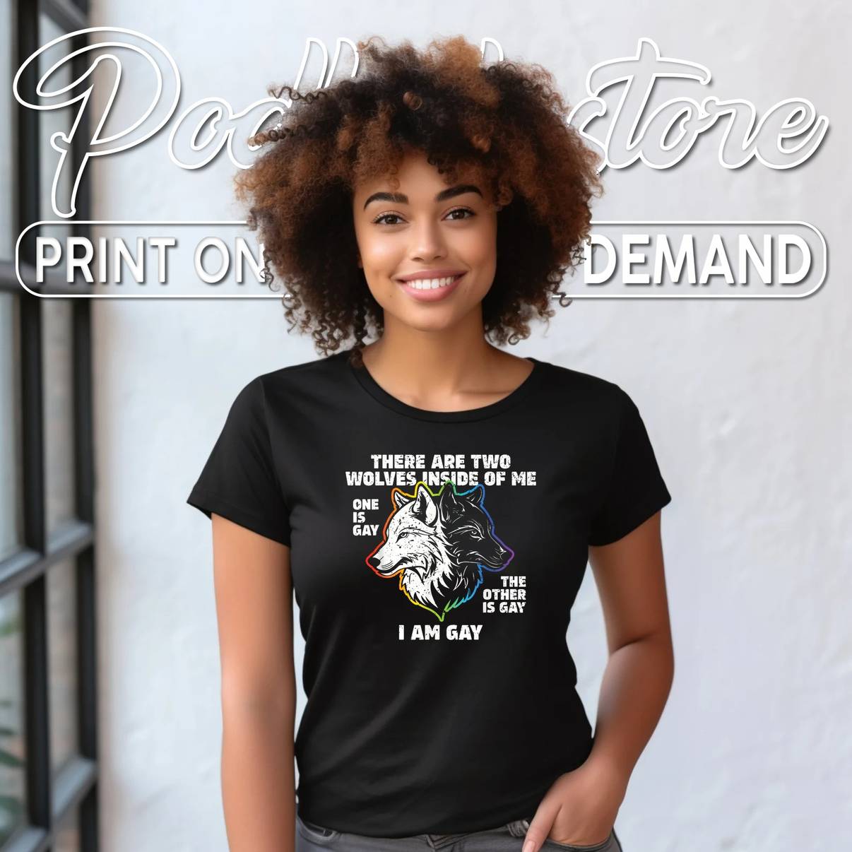 There Are Two Wolves Inside Of Me Shirt One Is Gay LGBTQ Pride Mens
