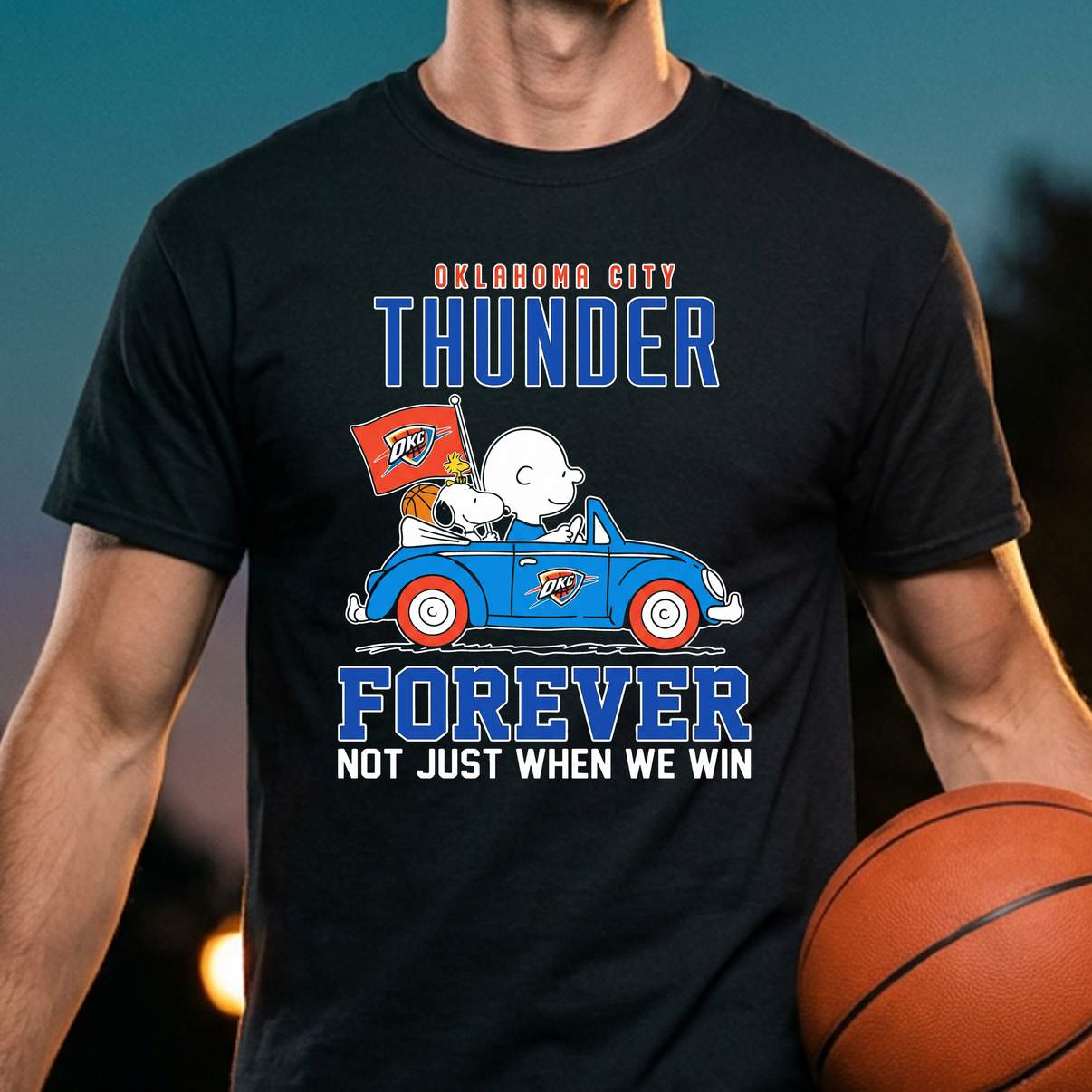 Thunder Forever Snoopy Driving Car Shirt Charlie Brown Fan Graphic Mens Thunder Forever Snoopy Driving Car Shirt Charlie Brown Fan Graphic Mens