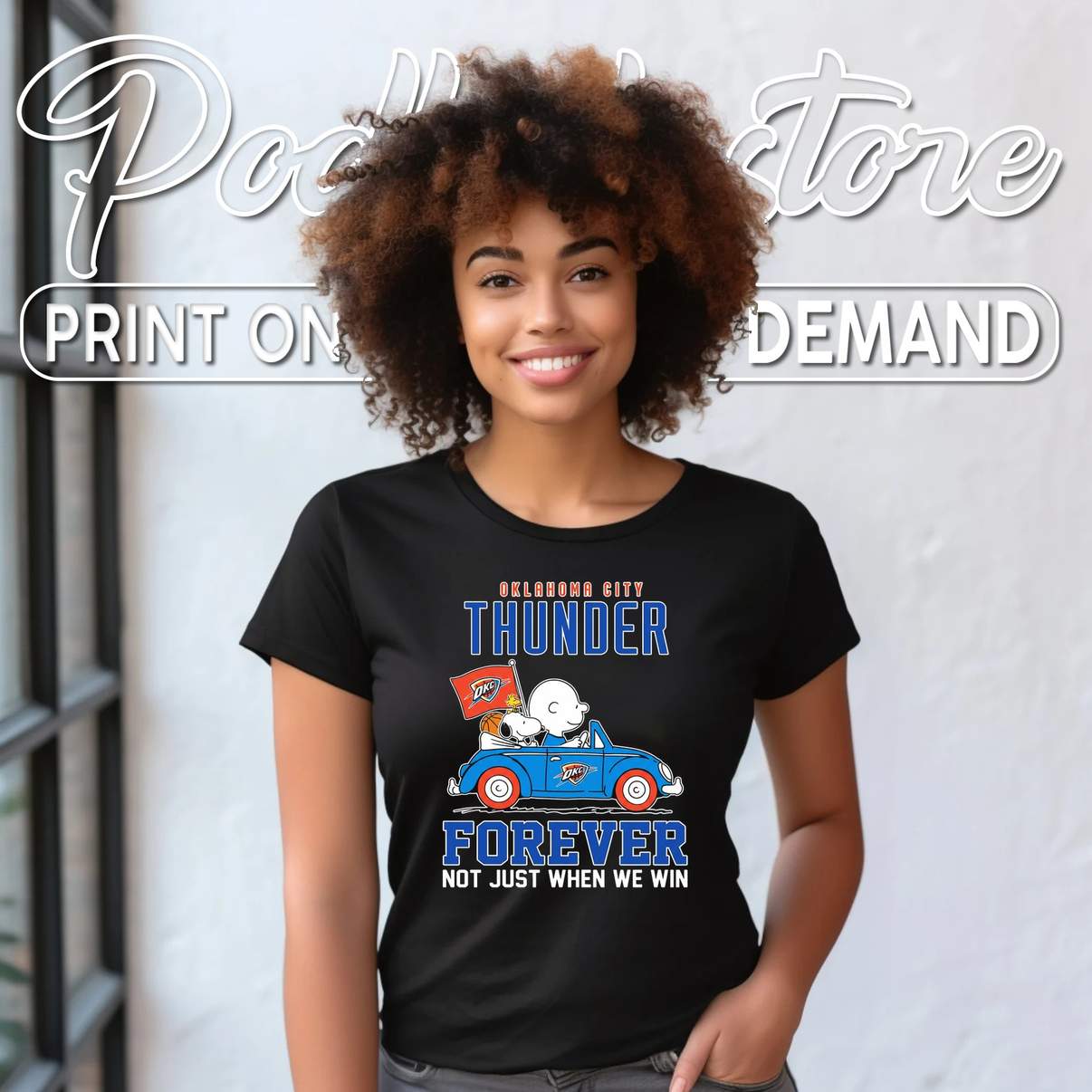 Thunder Forever Snoopy Driving Car Tshirt Charlie Brown Fan Graphic Mens Thunder Forever Snoopy Driving Car Tshirt Charlie Brown Fan Graphic Mens