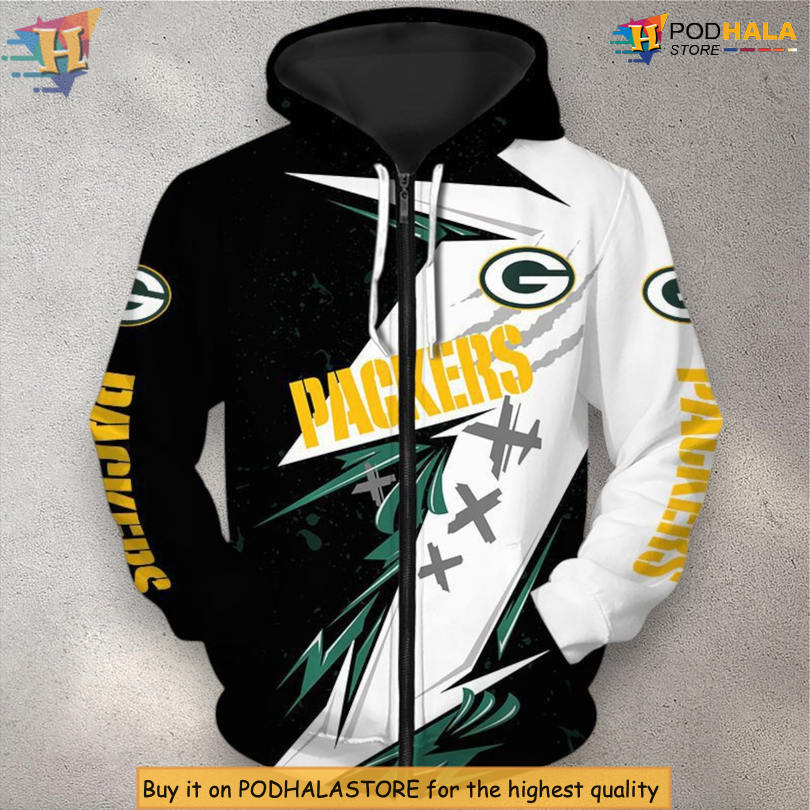 Thunder Graphic Concept Green Bay Packers Pullover Hoodie 3D For Supporters