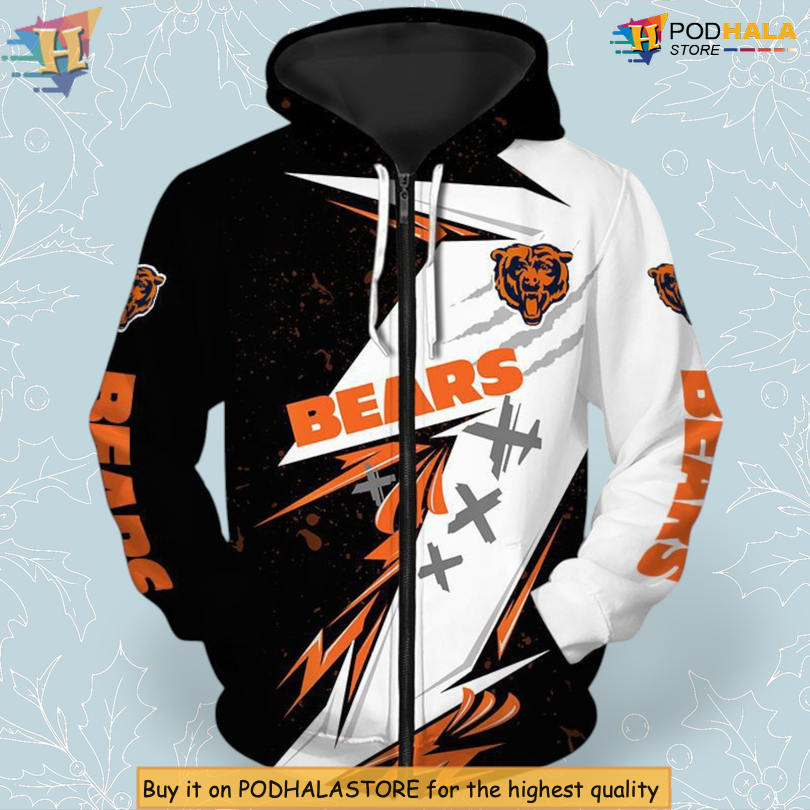 Thunder Graphic Design Personalized Chicago Bears Hoodie Fan Apparel Thunder Graphic Design Personalized Chicago Bears Hoodie Fan Apparel