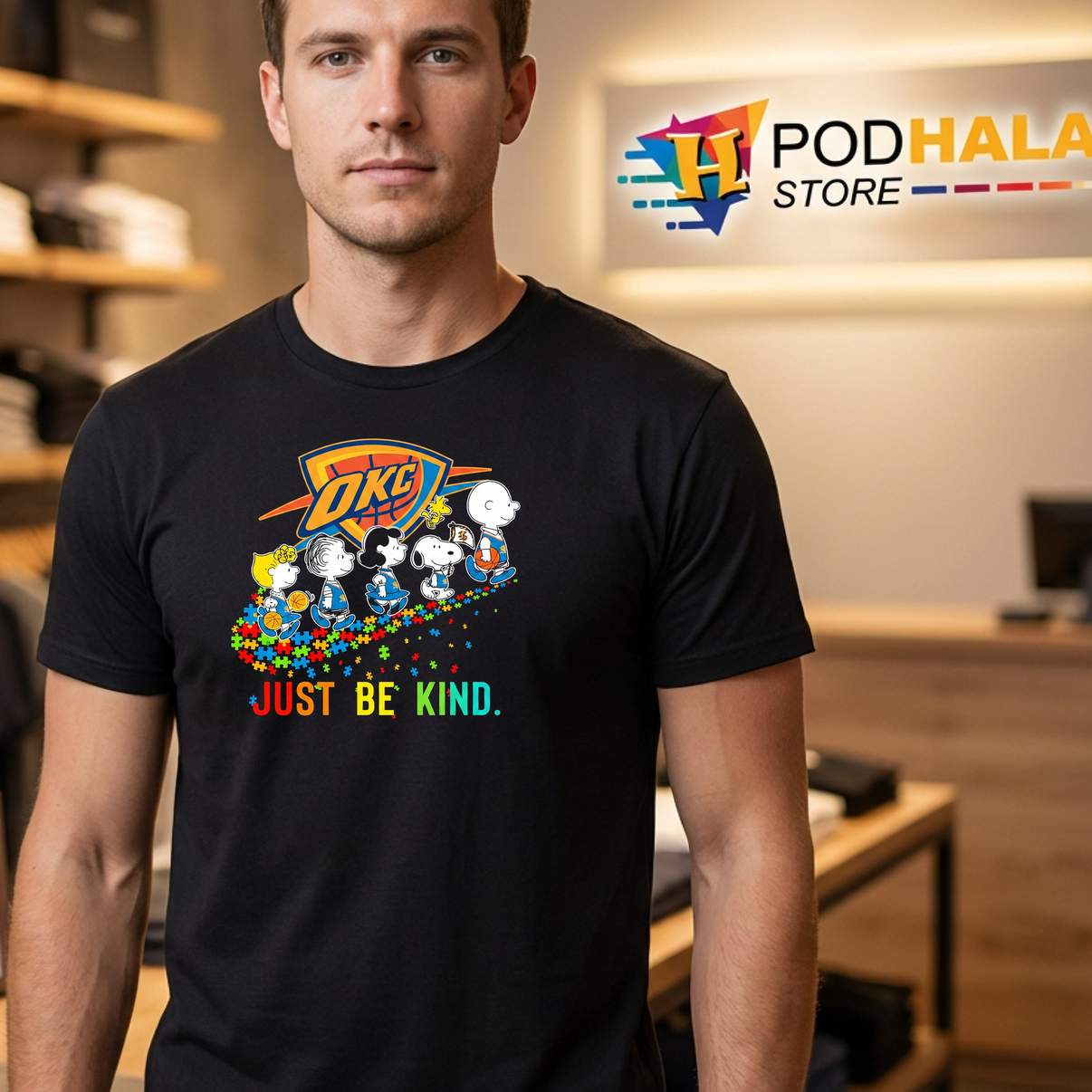 Thunder Road Just Be Kind Snoopy Shirt Peanuts Friends Fan Graphic Mens Thunder Road Just Be Kind Snoopy Shirt Peanuts Friends Fan Graphic Mens