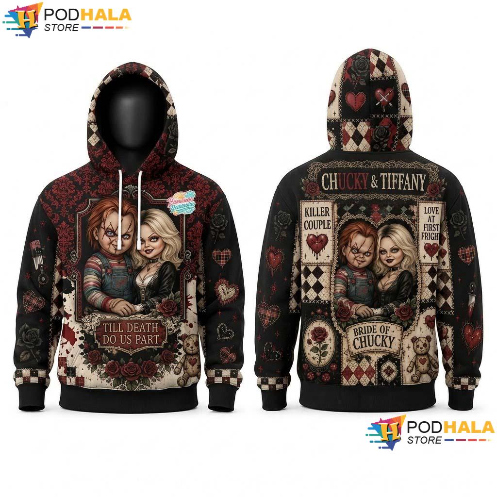 Tiffany Halloween All Over Print Hoodie Chucky Bride Horror Spooky Gift