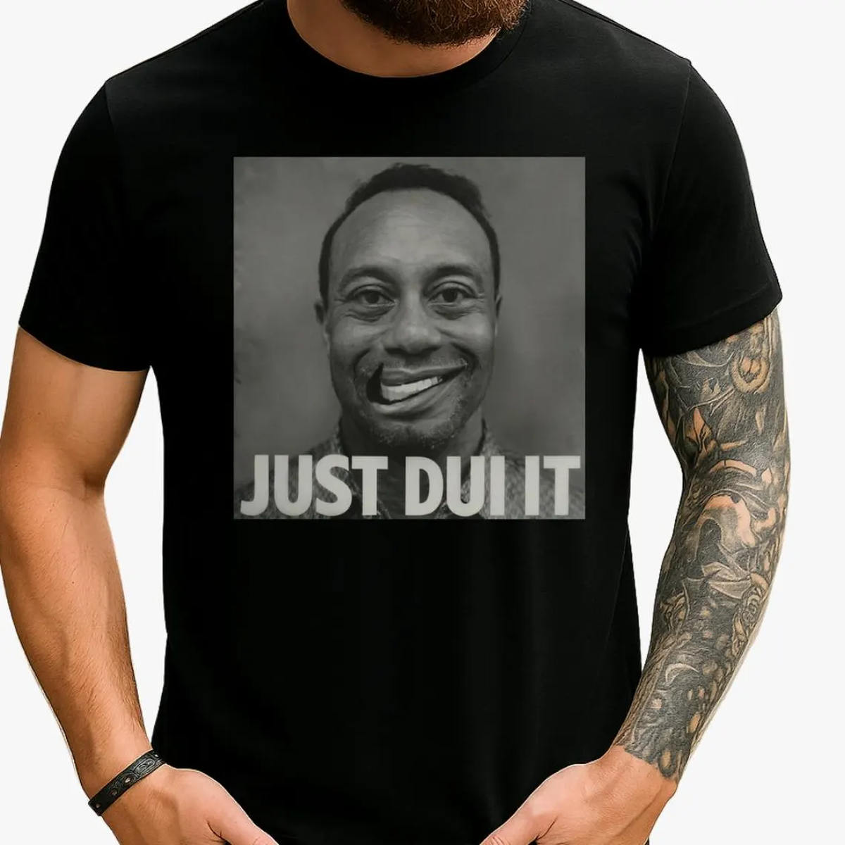 Tiger Just DUI It Mugshot Shirt 2026 Golf Legend Sports Icon Parody Fan Gift