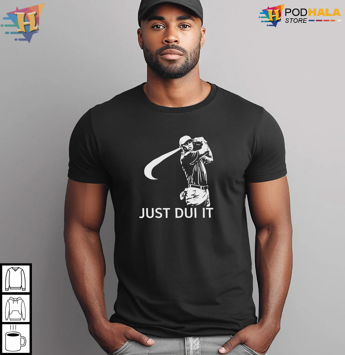 Tiger Woods Just D.U.T Parody Golfer Silhouette for Golf Fans Funny Tee Gift