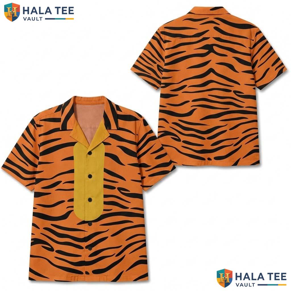 Tigger Winnie Halloween Hawaiian Shirt Pooh Bear Button Up Aloha Top