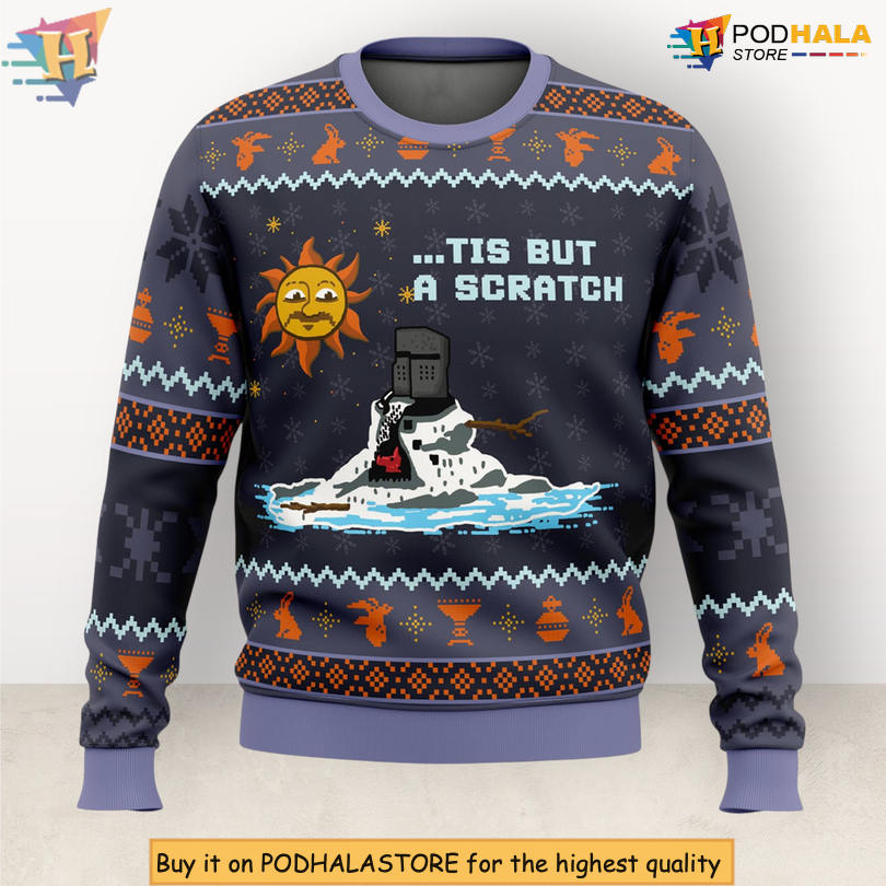 Tis But A Scratch Monty Python Humor Quote Classic Festive Holiday Christmas Sweater