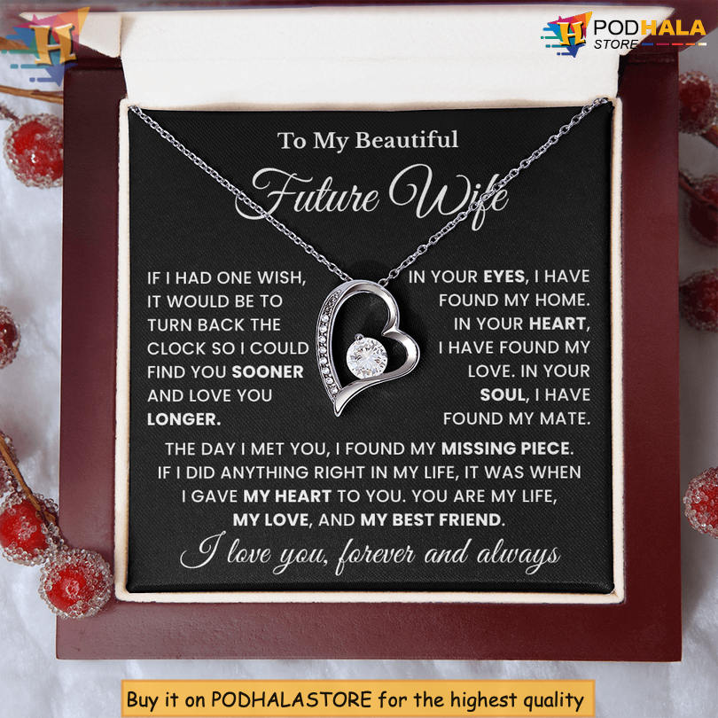 To My Beautiful Future Wife Soulmate Gift Necklace Valentine Cards Messages Found My Missing Piece - View 2 To My Beautiful Future Wife Soulmate Gift Necklace Valentine Cards Messages Found My Missing Piece - View 2