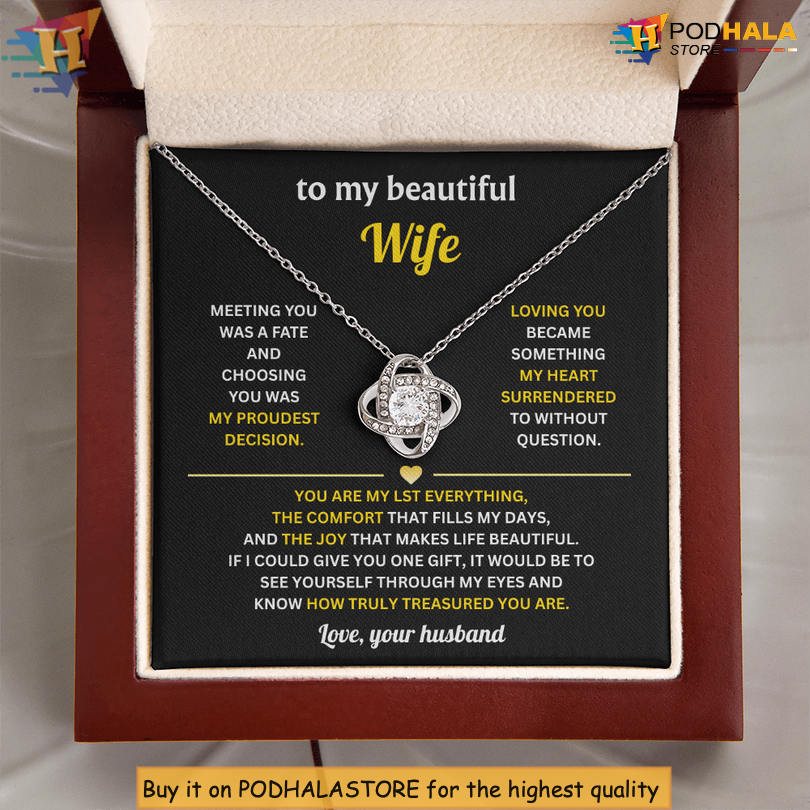 To My Beautiful Wife Cherished Gift Necklace Valentines Card Messages My Proudest Decision - View 3 To My Beautiful Wife Cherished Gift Necklace Valentines Card Messages My Proudest Decision - View 3
