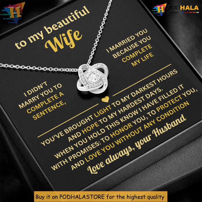 To My Beautiful Wife Forever Bond Necklace Happy Valentines Day Card Message Missing Piece