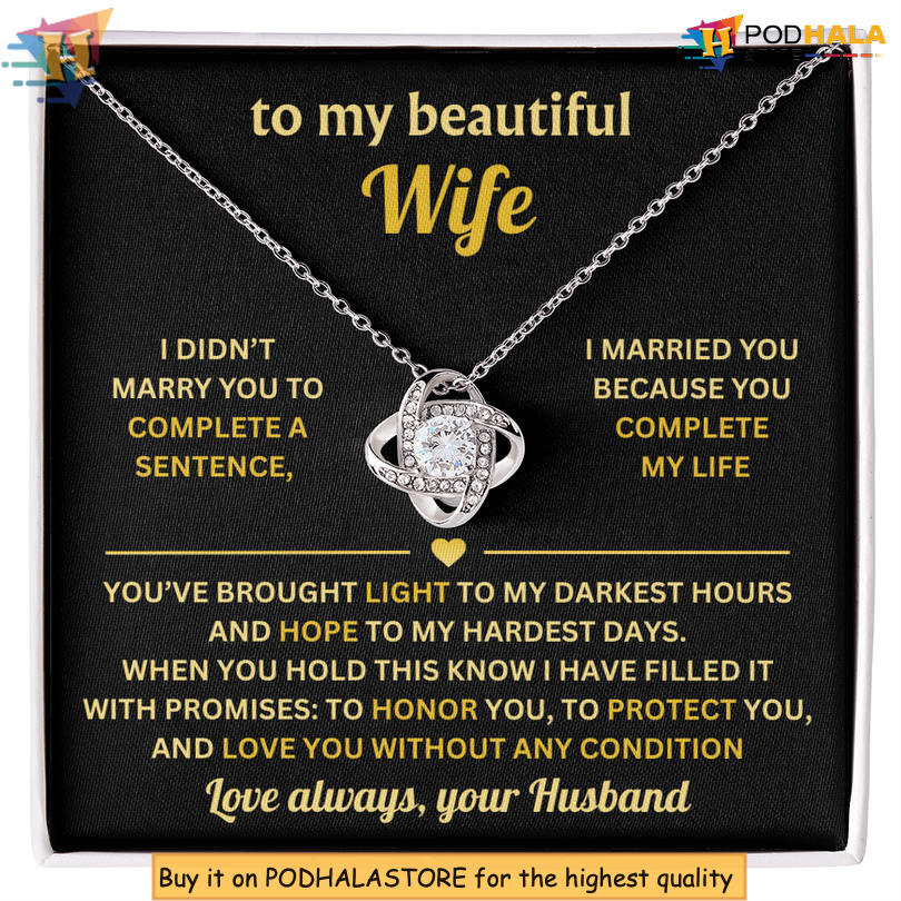 To My Beautiful Wife Forever Bond Necklace Happy Valentines Day Card Message Missing Piece - View 1 To My Beautiful Wife Forever Bond Necklace Happy Valentines Day Card Message Missing Piece - View 1