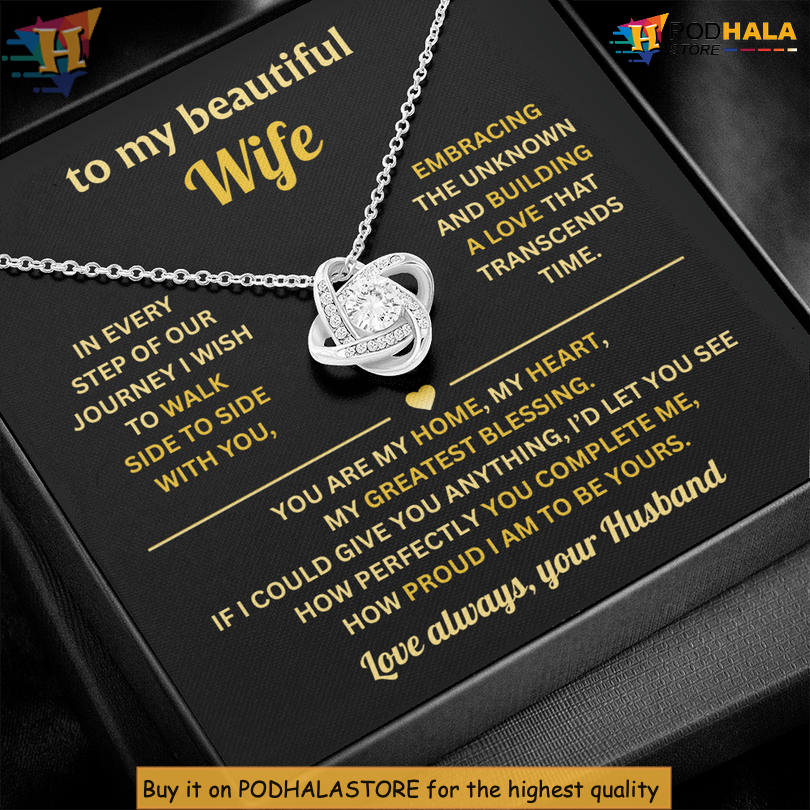 To My Beautiful Wife Romantic Keepsake Necklace Valentine's Day Necklace For Her My Home To My Beautiful Wife Romantic Keepsake Necklace Valentine's Day Necklace For Her My Home