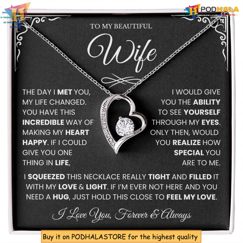To My Beautiful Wife Soulmate Necklace Necklaces Valentine's Day Jewelry For Her See Through My Eyes