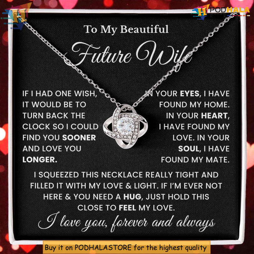 To My Future Wife Necklace Valentine's Card Message Hold This Close