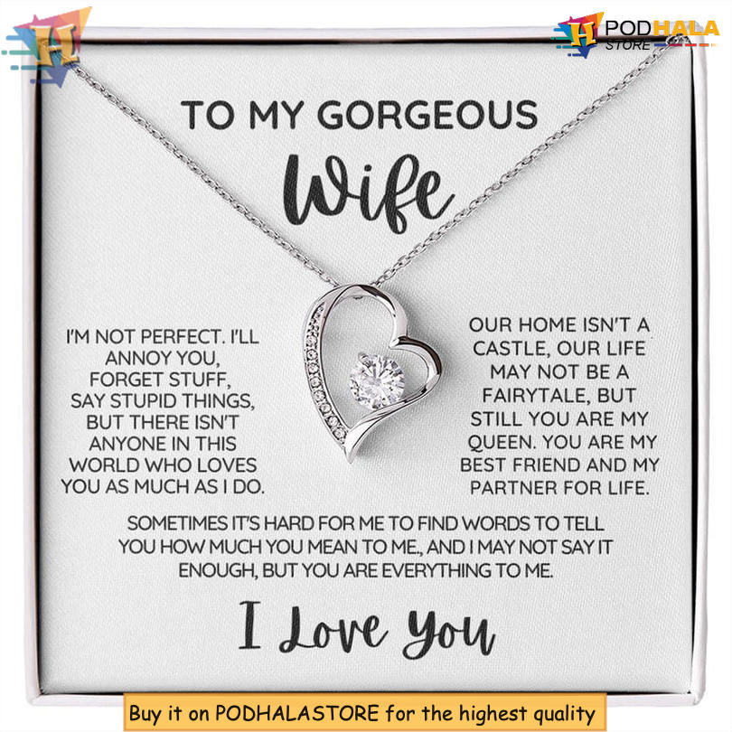 To My Gorgeous Wife Romantic Love Necklace Valentine Day Necklace From Husband To My Gorgeous Wife Romantic Love Necklace Valentine Day Necklace From Husband