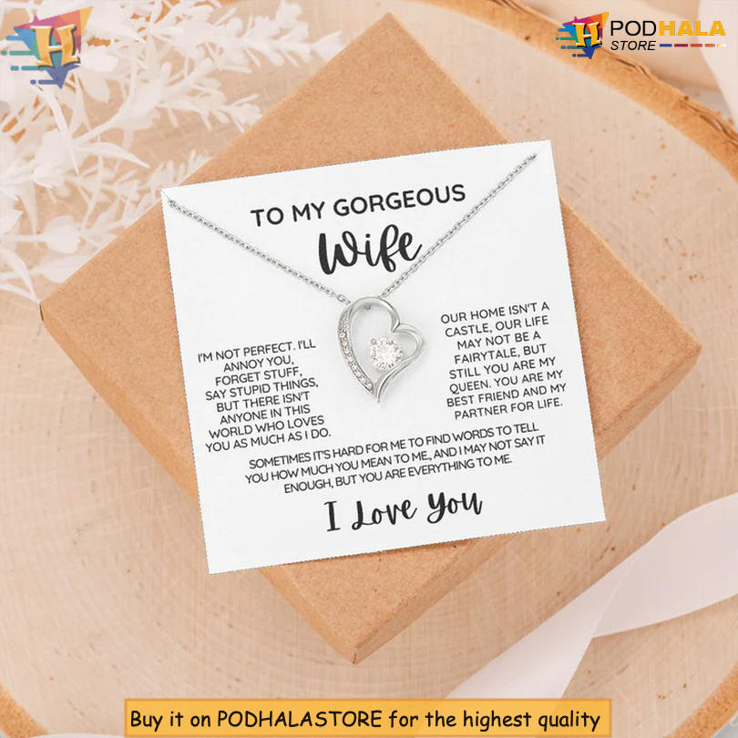 To My Gorgeous Wife Romantic Love Necklace Valentine Day Necklace From Husband - View 1 To My Gorgeous Wife Romantic Love Necklace Valentine Day Necklace From Husband - View 1