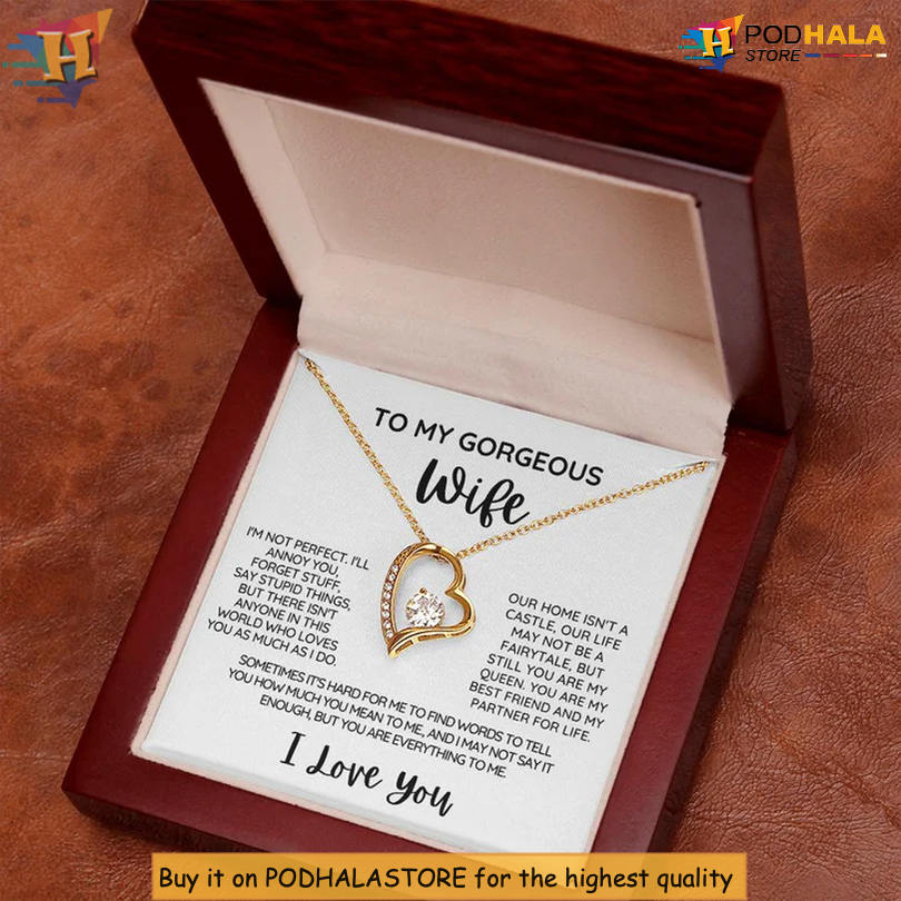 To My Gorgeous Wife Romantic Love Necklace Valentine Day Necklace From Husband - View 2 To My Gorgeous Wife Romantic Love Necklace Valentine Day Necklace From Husband - View 2