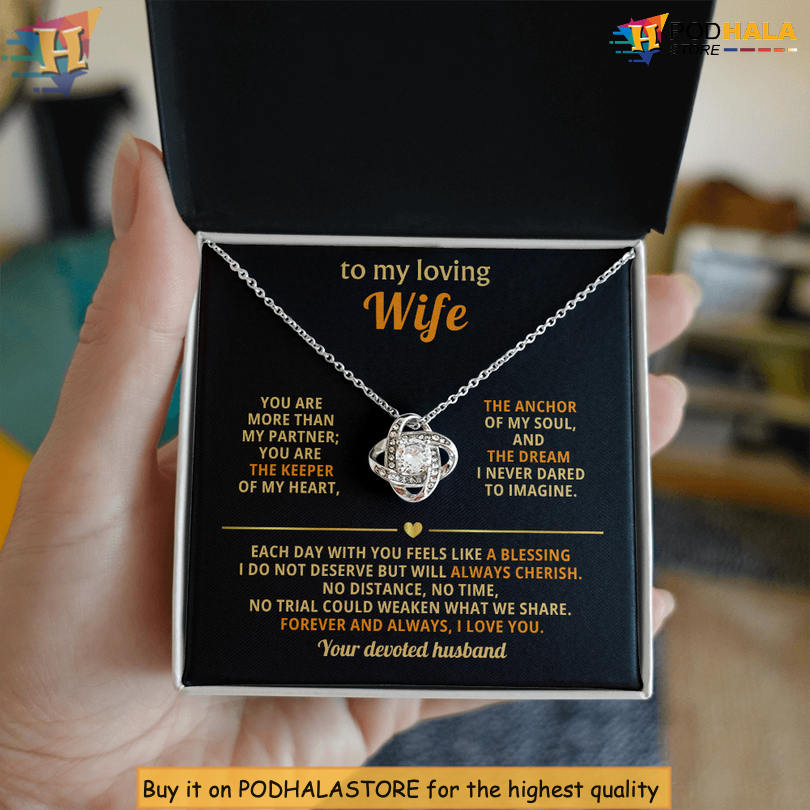 To My Loving Wife Devoted Heart Necklace Valentine's Day Card Messages Keeper Of My Heart - View 1 To My Loving Wife Devoted Heart Necklace Valentine's Day Card Messages Keeper Of My Heart - View 1