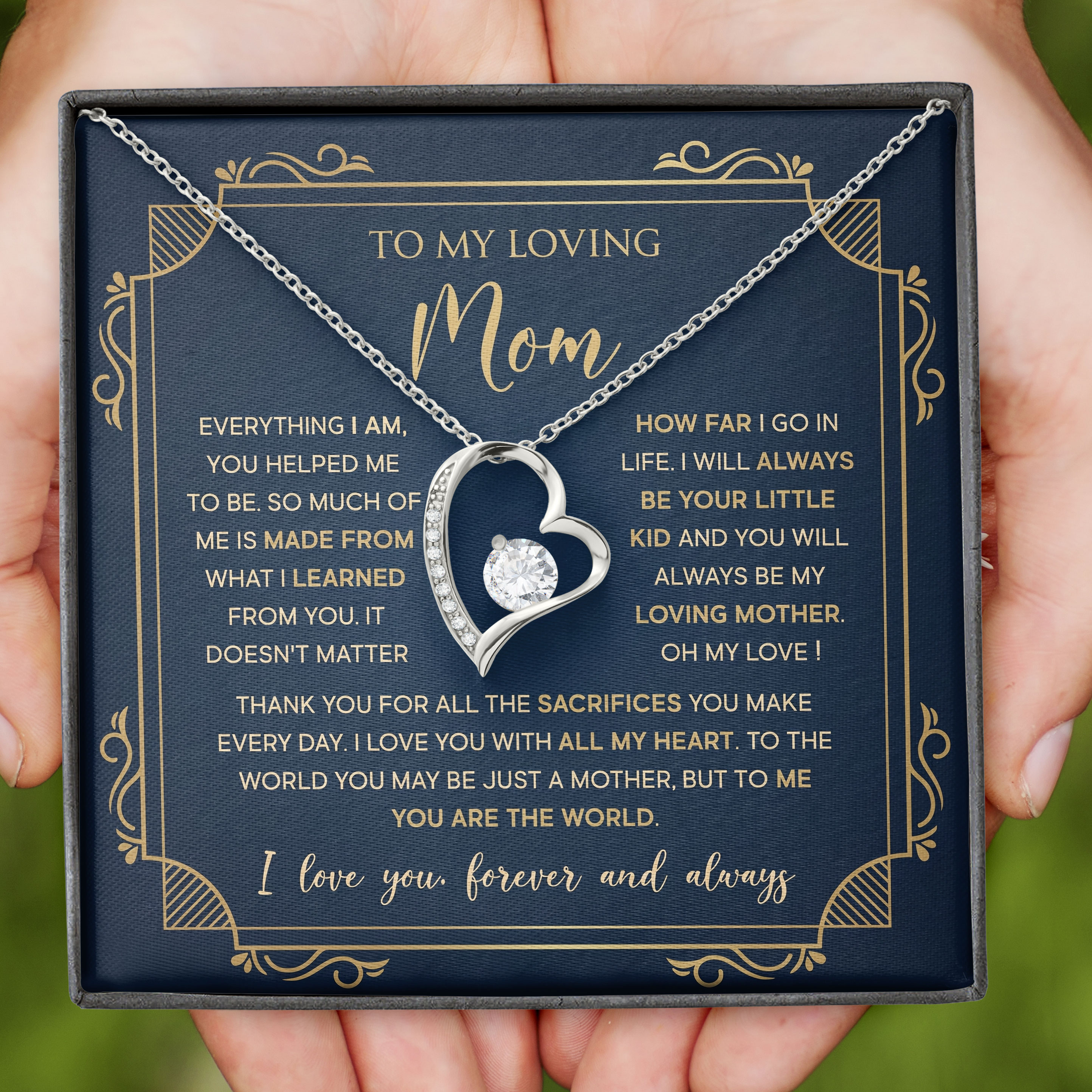 To My Mom Forever And Always Message Card Pendant Mothers Day 2026 - View 2 To My Mom Forever And Always Message Card Pendant Mothers Day 2026 - View 2