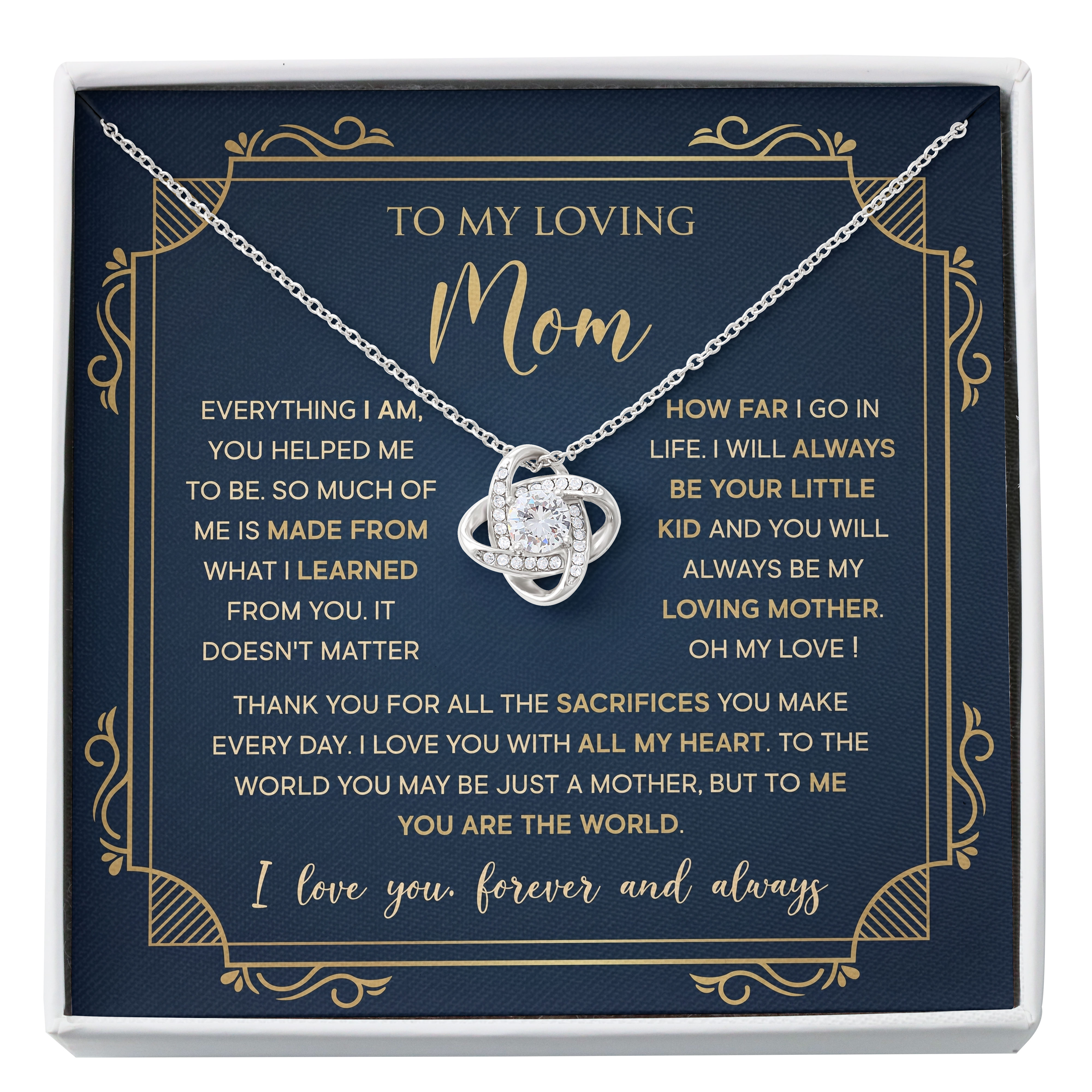 To My Mom Forever And Always Message Card Pendant Mothers Day 2026 - View 3 To My Mom Forever And Always Message Card Pendant Mothers Day 2026 - View 3