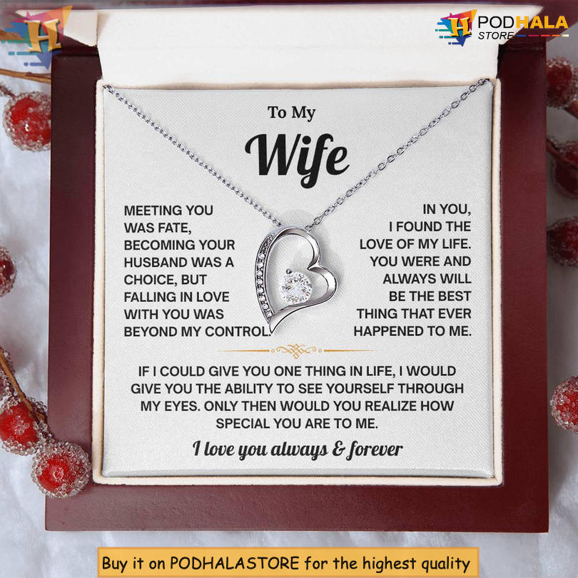 To My Wife Happy Love Necklace Valentine's Card Message Best Thing Ever Happened - View 1 To My Wife Happy Love Necklace Valentine's Card Message Best Thing Ever Happened - View 1