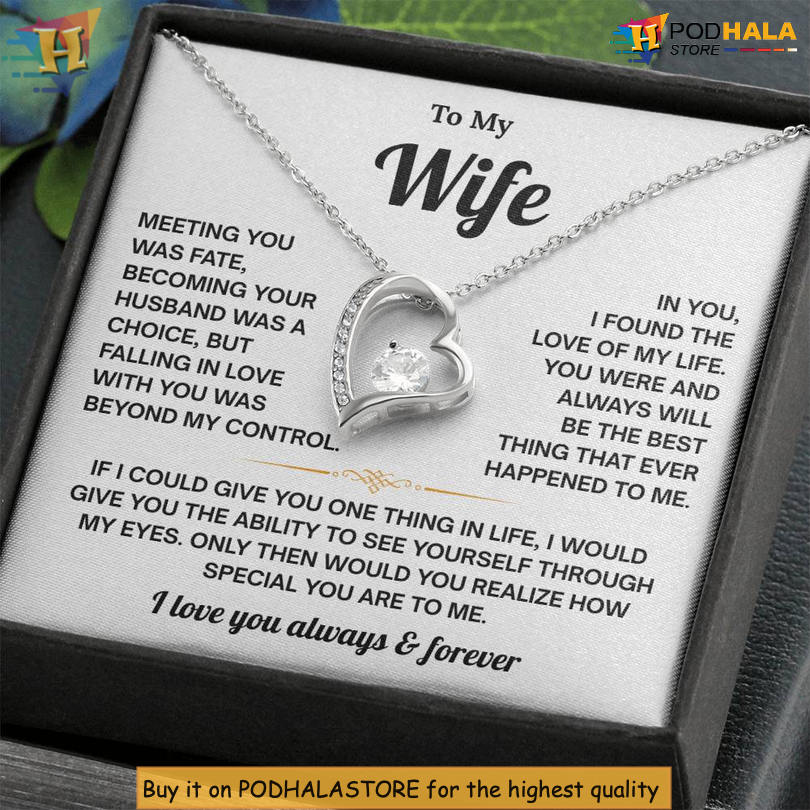 To My Wife Happy Love Necklace Valentine's Card Message Best Thing Ever Happened - View 2 To My Wife Happy Love Necklace Valentine's Card Message Best Thing Ever Happened - View 2